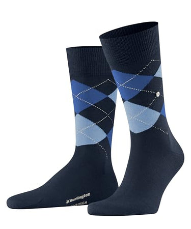 Burlington Men's Edinburgh SO Wool Patterned 1 Pair of Socks, Blue (Marine 6120) new-eco-friendly, 40-46 on Sale